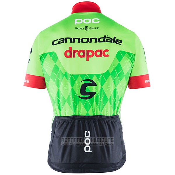 2017 Fahrradbekleidung Cannondale Drapac Grun Trikot Kurzarm und Tragerhose